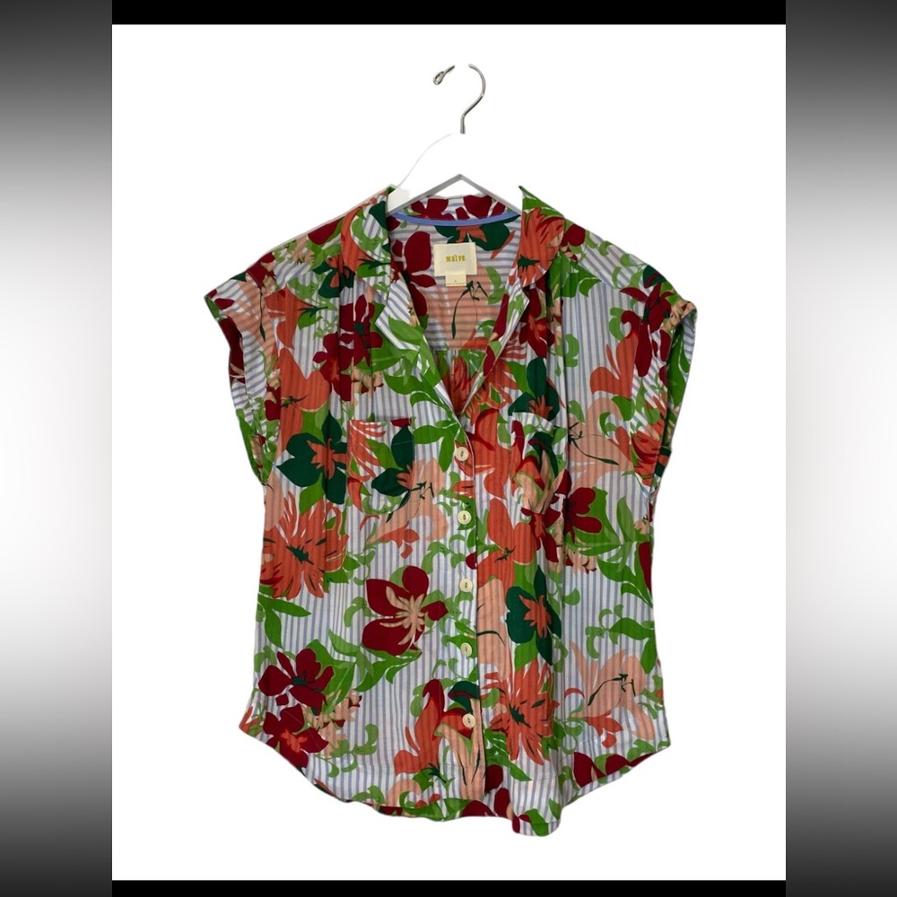 Maeve Anthropologie Floral Button-Up Blouse. Size small.